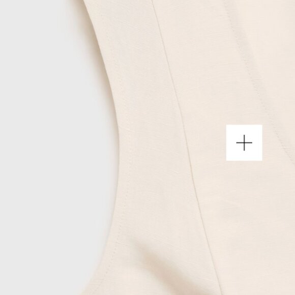 Mango Linen-Blend Peplum Top NWT M White - Picture 5 of 6